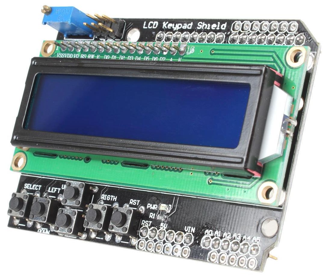Arduino LCD 1602 16x2 display met keypad Shield HD44780 interface